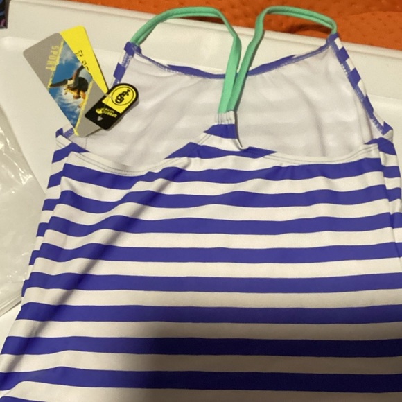 Girls'‎ Tankini Summer Rash Guard Bathing Suits Two Piece Swimsuit Shorts XL - Picture 3 of 5